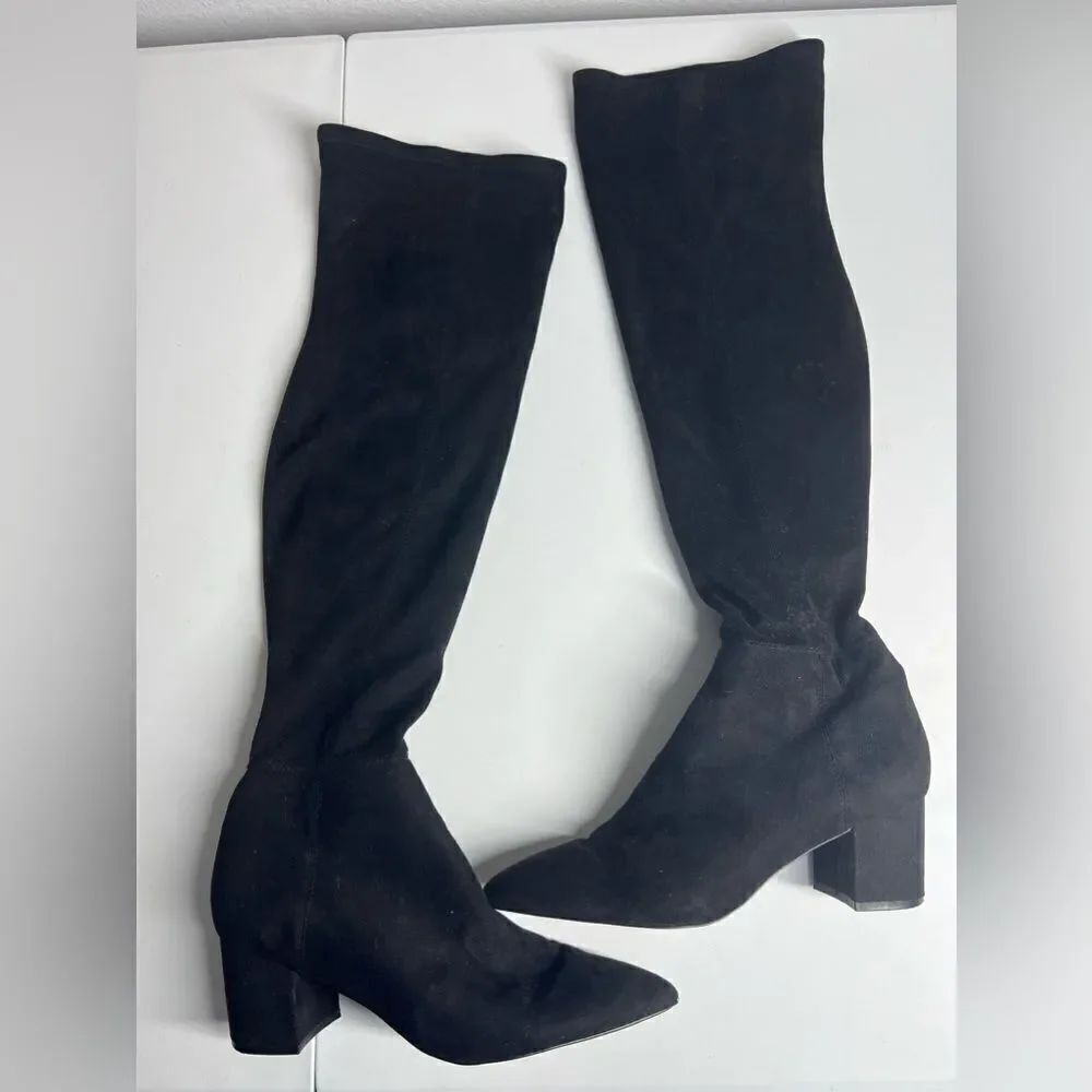 Steve Madden Black Faux Suede Over The Knee Boots Size 8,5